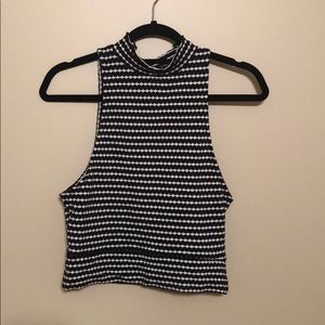 Black and White Free People Razor Tank Crop